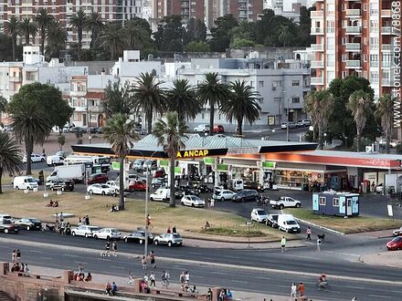 Aerial photo of the Rambla and Ejido Gas Station - Department of Montevideo - URUGUAY. Photo #78868