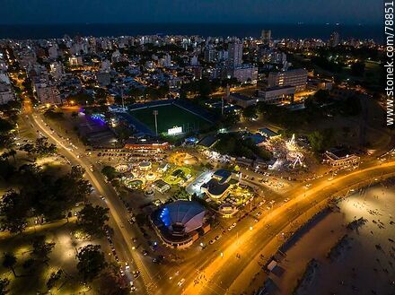 Aerial photo of Parque Rodó at Rambla Wilson and Sarmiento Avenue at dusk - Department of Montevideo - URUGUAY. Photo #78851