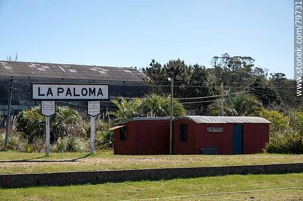 Sign at the old La Paloma train station - Department of Rocha - URUGUAY. Photo #79731