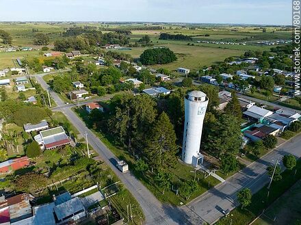 Aerial view of the OSE tank - Lavalleja - URUGUAY. Photo #80168