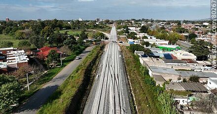 Aerial view of new rail lines. May 2023 - Department of Montevideo - URUGUAY. Photo #80267