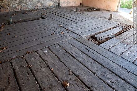 Wooden strips from the interior of the former Chapicuy train station - Department of Paysandú - URUGUAY. Photo #80363