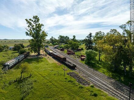 Aerial view of Queguay Train Station - Department of Paysandú - URUGUAY. Photo #80590