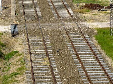 Aerial view of Queguay Train Station - Department of Paysandú - URUGUAY. Photo #80585