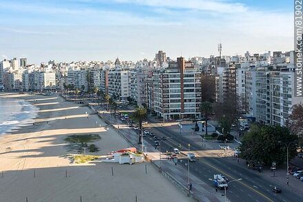Rambla de Pocitos desde lo alto de un edificio - Departamento de Montevideo - URUGUAY. Foto No. 81902