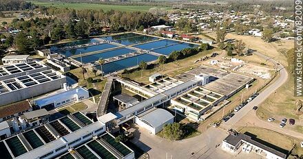Aerial view of OSE's water treatment plant at Aguas Corrientes - Department of Canelones - URUGUAY. Photo #82009