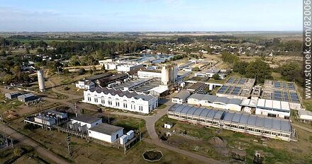Aerial view of OSE's water treatment plant at Aguas Corrientes - Department of Canelones - URUGUAY. Photo #82006