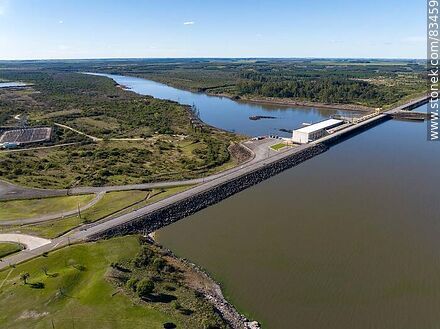 Aerial view of the Constitución or Palmar hydroelectric power plant. - Soriano - URUGUAY. Photo #83459