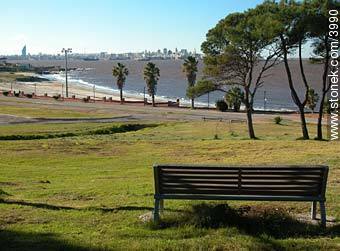 Cerro beach and downtown from Vaz Ferreira park. - Department of Montevideo - URUGUAY. Photo #3990