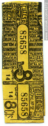 Reproducción de un antiguo boleto de 8 centésimos de AMDET - Departamento de Montevideo - URUGUAY. Foto No. 4372