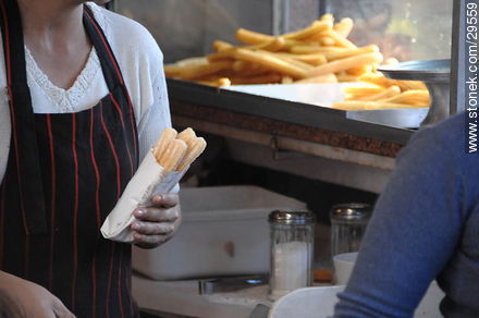 Churros (Strips of fried dough) - Department of Montevideo - URUGUAY. Foto No. 29559