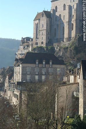 Rocamadour en un mañana de invierno - Región de Midi-Pyrénées - FRANCIA. Foto No. 30712