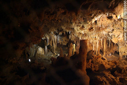 Estalactitas en la gruta de la Gran Roca. Eyzies-de-Tayac-Sireuil - Aquitania - FRANCIA. Foto No. 30866