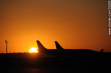 Sunset in Carrasco airport - Department of Canelones - URUGUAY. Photo #33253