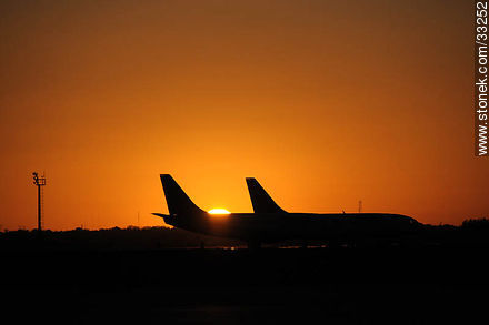Sunset in Carrasco airport - Department of Canelones - URUGUAY. Photo #33252