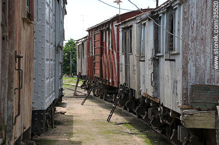 Old coaches used as accomodation in emergency cases. - Department of Florida - URUGUAY. Foto No. 35520