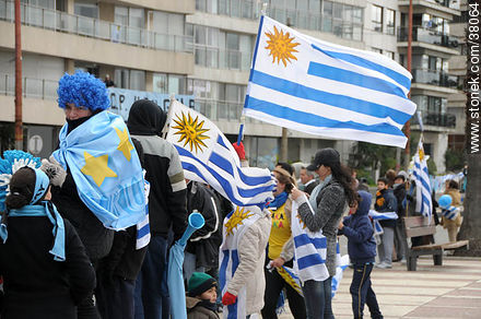 Uruguayan footbal soccer team reception after playing the World Cup in South Africa, 2010. -  - URUGUAY. Photo #38064