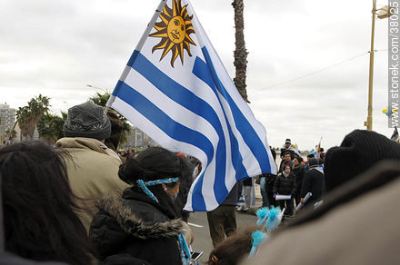 Recibimiento de la Selección Uruguaya de Fútbol en la rambla de Pocitos de Montevideo el 13 de Julio de 2010. -  - URUGUAY. Foto No. 38025
