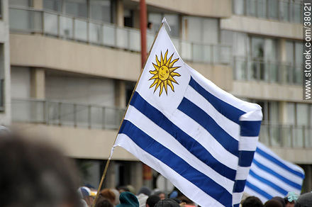 Recibimiento de la Selección Uruguaya de Fútbol en la rambla de Pocitos de Montevideo el 13 de Julio de 2010. -  - URUGUAY. Foto No. 38021