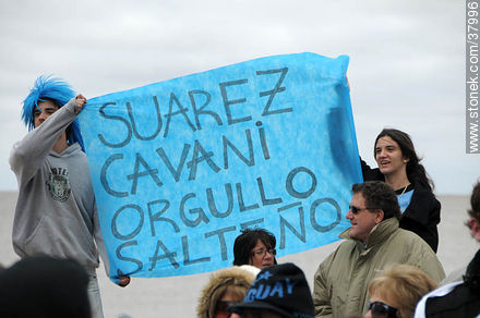 Recibimiento de la Selección Uruguaya de Fútbol en la rambla de Pocitos de Montevideo el 13 de Julio de 2010. -  - URUGUAY. Foto No. 37996