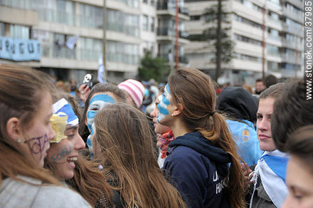 Recibimiento de la Selección Uruguaya de Fútbol en la rambla de Pocitos de Montevideo el 13 de Julio de 2010. -  - URUGUAY. Foto No. 37985