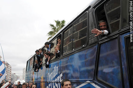 Uruguayan footbal soccer team reception after playing the World Cup in South Africa, 2010. -  - URUGUAY. Photo #38144