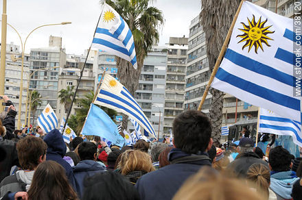 Uruguayan footbal soccer team reception after playing the World Cup in South Africa, 2010. -  - URUGUAY. Photo #38120