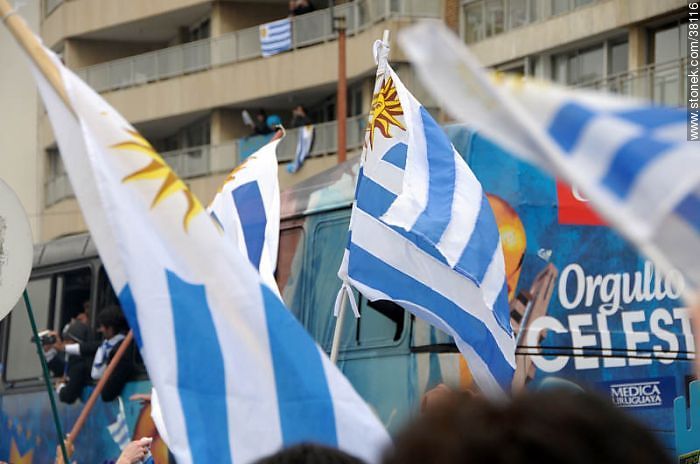 Uruguayan footbal soccer team reception after playing the World Cup in South Africa, 2010. -  - URUGUAY. Photo #38116