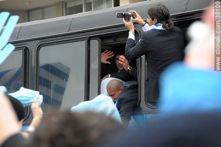 Uruguayan footbal soccer team reception after playing the World Cup in South Africa, 2010. -  - URUGUAY. Photo #38109