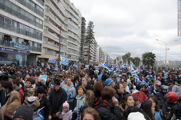 Uruguayan footbal soccer team reception after playing the World Cup in South Africa, 2010. -  - URUGUAY. Photo #38090