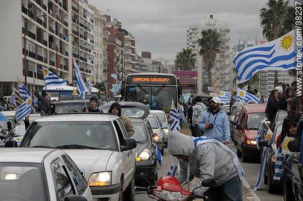 Uruguayan footbal soccer team reception after playing the World Cup in South Africa, 2010. -  - URUGUAY. Photo #38237