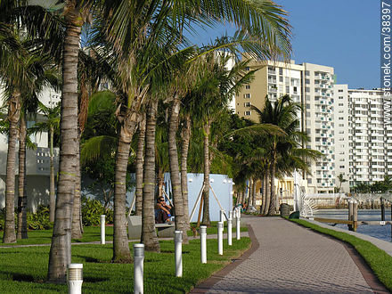 Peatonal sobre la bahía Vizcaíno (costa este) - Estado de Florida - EE.UU.-CANADÁ. Foto No. 38397