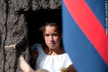 Girl at the window of a hut - Tacuarembo - URUGUAY. Photo #39513