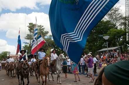 Uruguayan patriotic flags - Tacuarembo - URUGUAY. Photo #40132