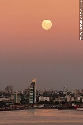 The biggest full moon seen in 20 years on the city of Montevideo. - Department of Montevideo - URUGUAY. Photo #40559
