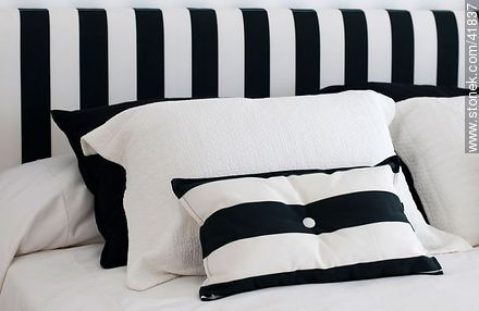 Black and white pillows. -  - MORE IMAGES. Photo #41837