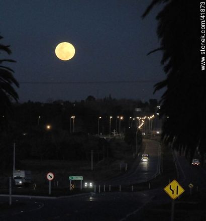 Luna llena en Ruta 1 - Departamento de Colonia - URUGUAY. Foto No. 41873