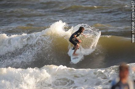 Surfer riding the waves in Playa San Francisco - Department of Maldonado - URUGUAY. Photo #43457