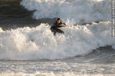 Surfer riding the waves in Playa San Francisco - Department of Maldonado - URUGUAY. Photo #43456