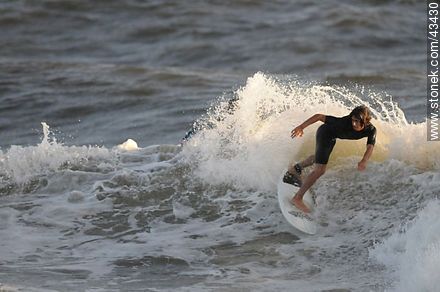 Surfer surcando las olas. - Departamento de Maldonado - URUGUAY. Foto No. 43430