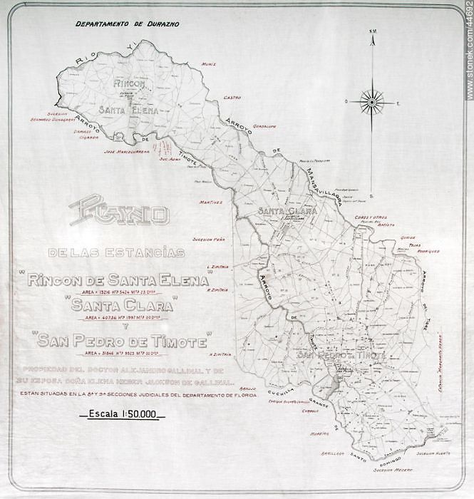 1920 map - Department of Florida - URUGUAY. Foto No. 44692