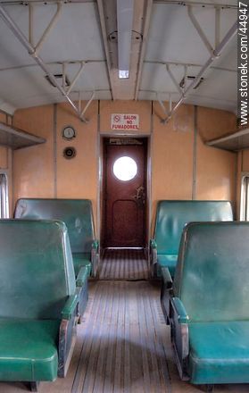 Inside an old railway wagon - Department of Montevideo - URUGUAY. Photo #44947