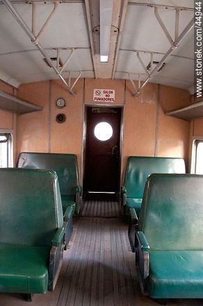 Inside an old railway wagon - Department of Montevideo - URUGUAY. Photo #44944