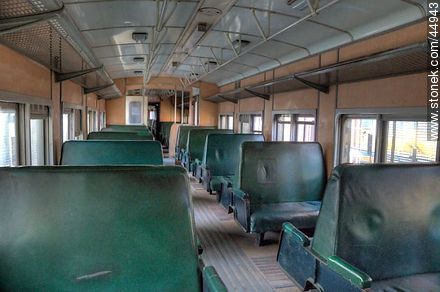 Inside an old railway wagon - Department of Montevideo - URUGUAY. Foto No. 44943