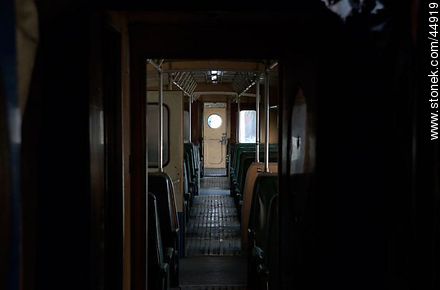 Inside an old railway wagon - Department of Montevideo - URUGUAY. Foto No. 44919