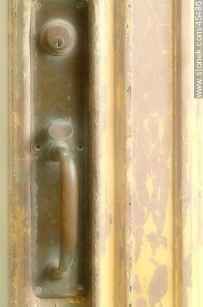 Detail of old door latch -  - MORE IMAGES. Photo #45486