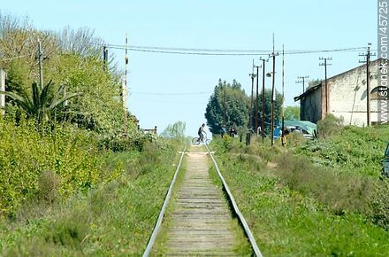 Vía férrea en Pando - Departamento de Canelones - URUGUAY. Foto No. 45725