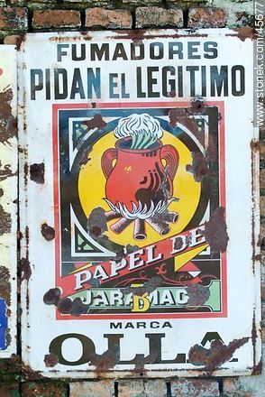 Old enamel advertising sheet. - Department of Canelones - URUGUAY. Foto No. 45677