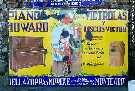 Old enamel advertising sheet. - Department of Canelones - URUGUAY. Foto No. 45674