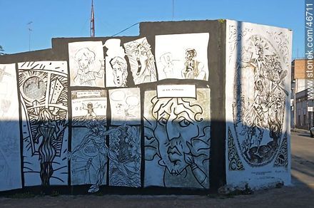 Mural de la ciudad de Rosario. José M. Garat y 25 de Mayo. - Departamento de Colonia - URUGUAY. Foto No. 46711